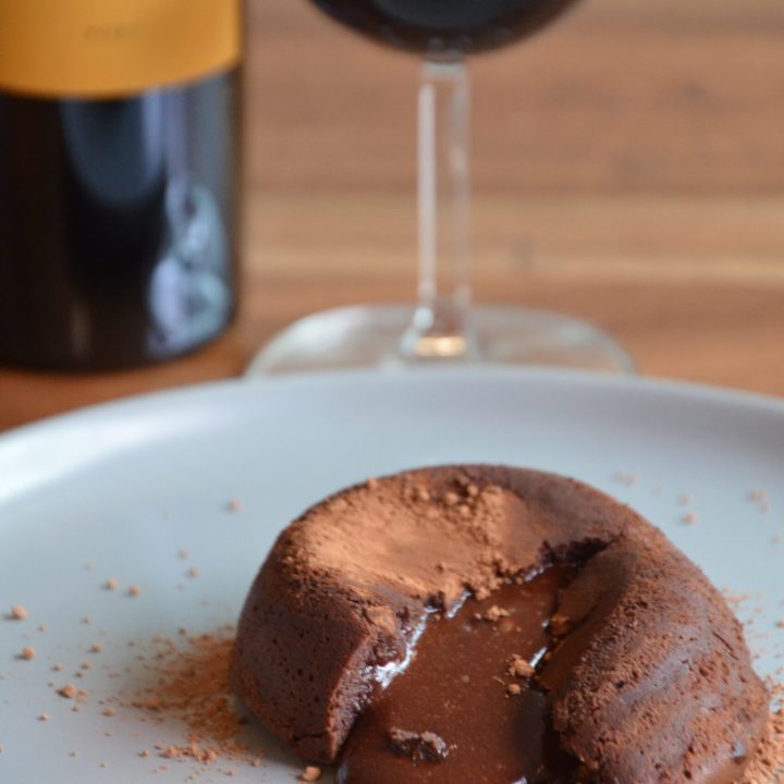 wine pairing with molten chocolate lava cake